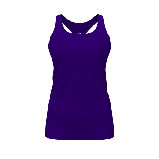 [CUS-DFW-RCBK-PER-PUR-FYS-LOGO1] Racerback Tank Top (Female Youth S, Purple, Logo 1)