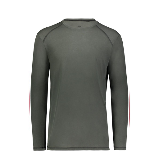 [6845.98D.S-LOGO3] Men's SoftTouch Long Sleeve (Adult S, Gray, Logo 3)