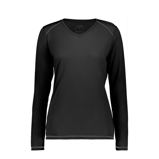 [6847.080.XS-LOGO1] Women's SoftTouch Long Sleeve (Female Adult XS, Black, Logo 1)