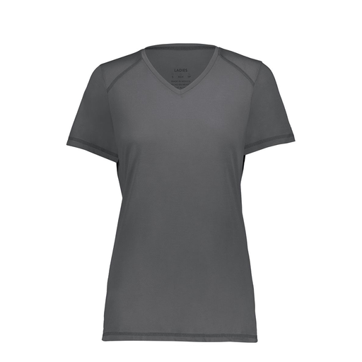 [6844.98D.XS-LOGO1] Women's SoftTouch Short Sleeve (Female Adult XS, Gray, Logo 1)