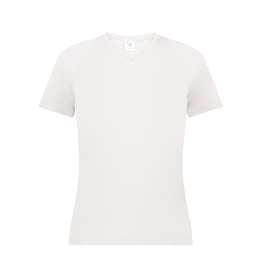 [2792.005.XS-LOGO1] Ladies Smooth Sport V-Neck T-Shirt (Female Adult XS, White, Logo 1)