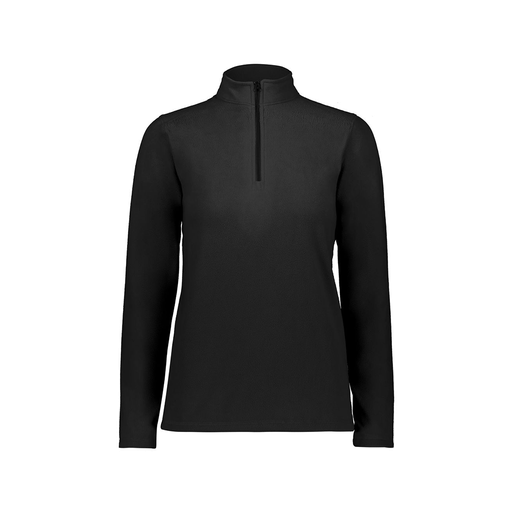 [6864.080.XS-LOGO2] Ladies MicroFleece 1/4 Zip Pullover (Female Adult XS, Black, Logo 2)