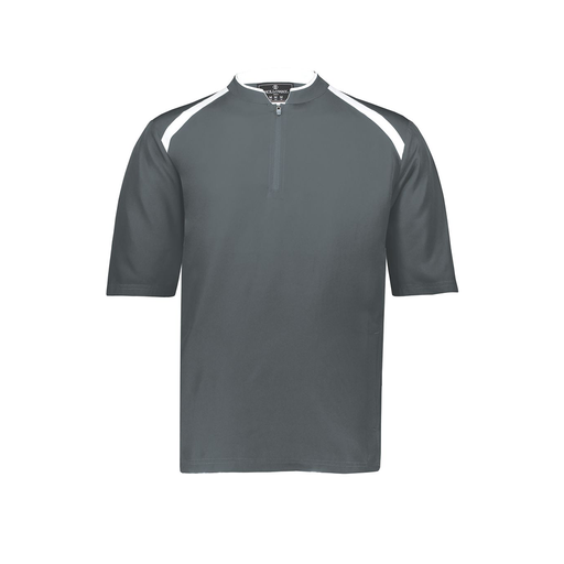 [229581-AS-GRY-LOGO3] Men's Dugout Short Sleeve Pullover (Adult S, Gray, Logo 3)