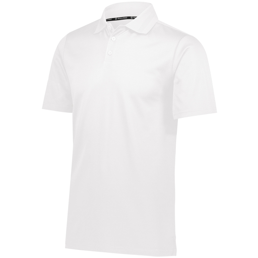 [222568.005.S-LOGO3] Men's Prism Polo (Adult S, White, Logo 3)