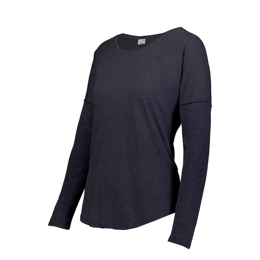 [3077.72N.XS-LOGO2] Ladies LS Ultra-blend T-Shirt (Female Adult XS, Navy, Logo 2)